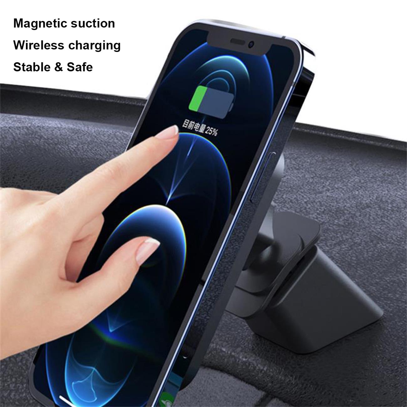 Wireless Car Charger Magnetic Suction 15W Fast Charge For Smart Phone