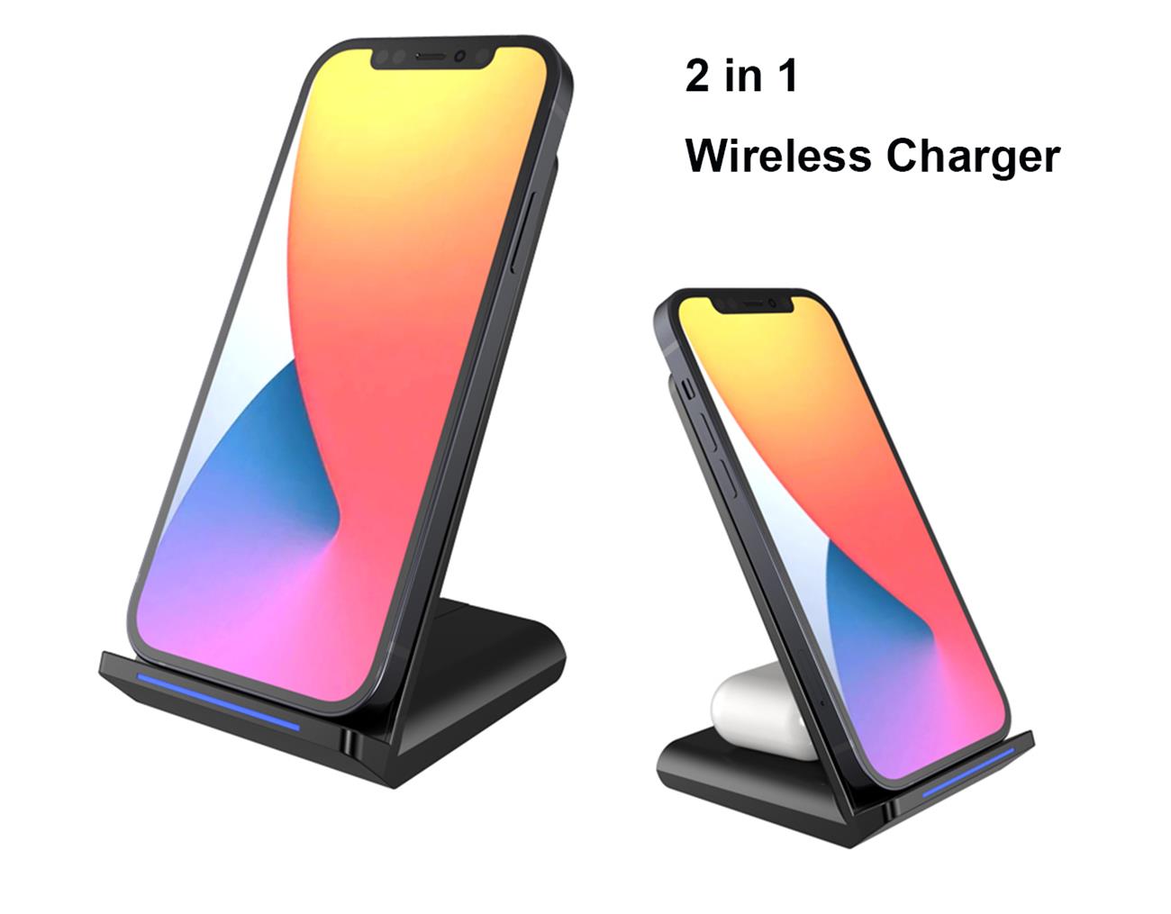 Multifunctional Wireless Charger 2 In 1 For Smart Phone Earphone