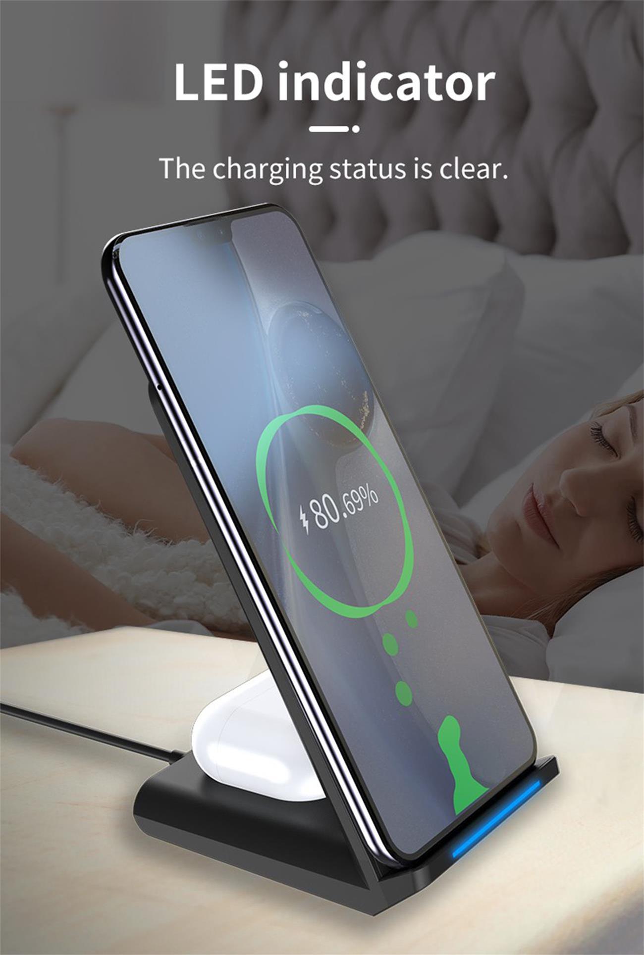 Multifunctional Wireless Charger 2 In 1 For Smart Phone Earphone
