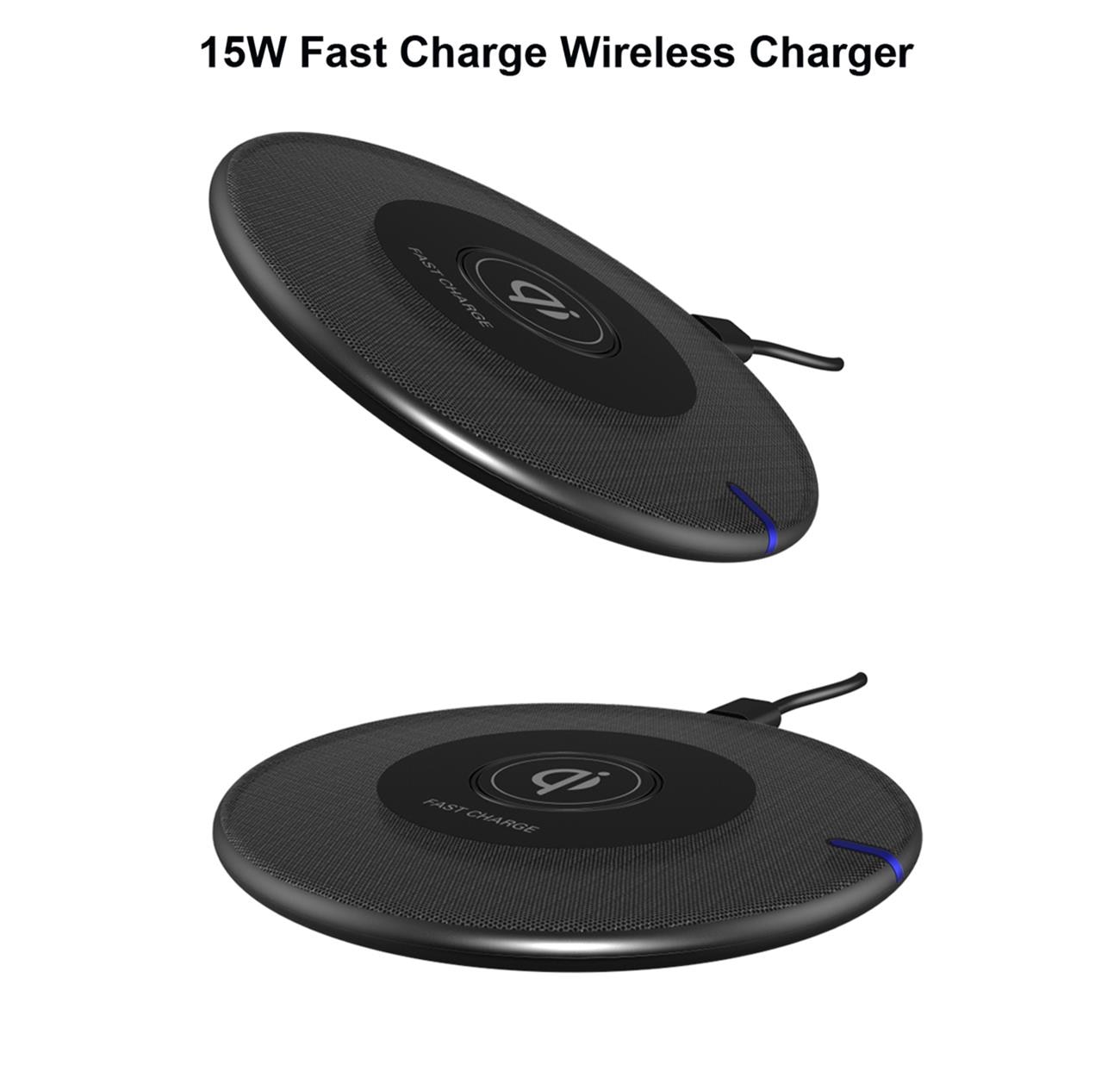 Wireless Charger 6mm Super Slim 15w Fast Charge For Smart Phone