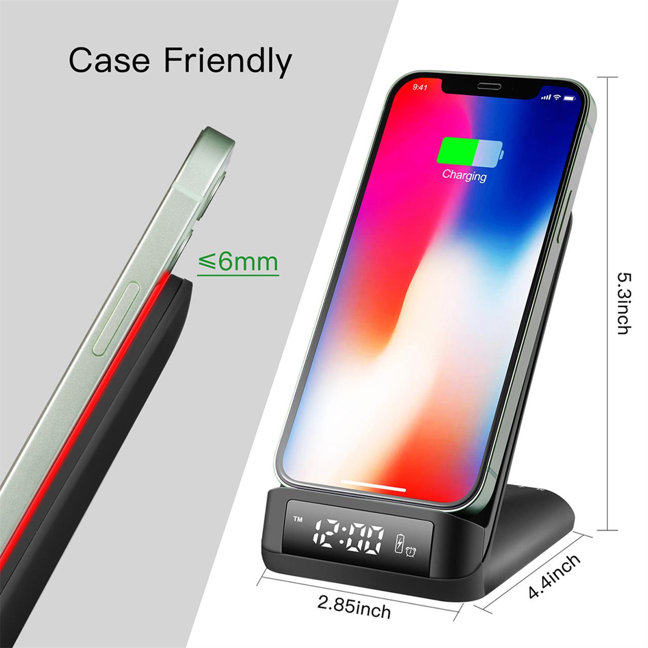 Multifunctional Wireless Charger With Display Alarm For Smart Phone