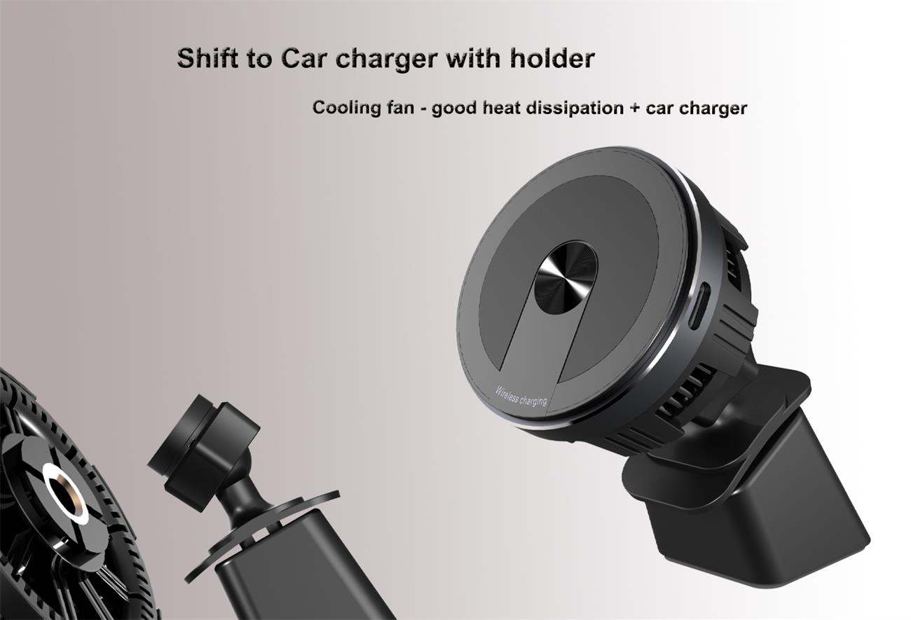 Qi2 Magnetic Wireless Charger With Cooling Fan  For Iphone