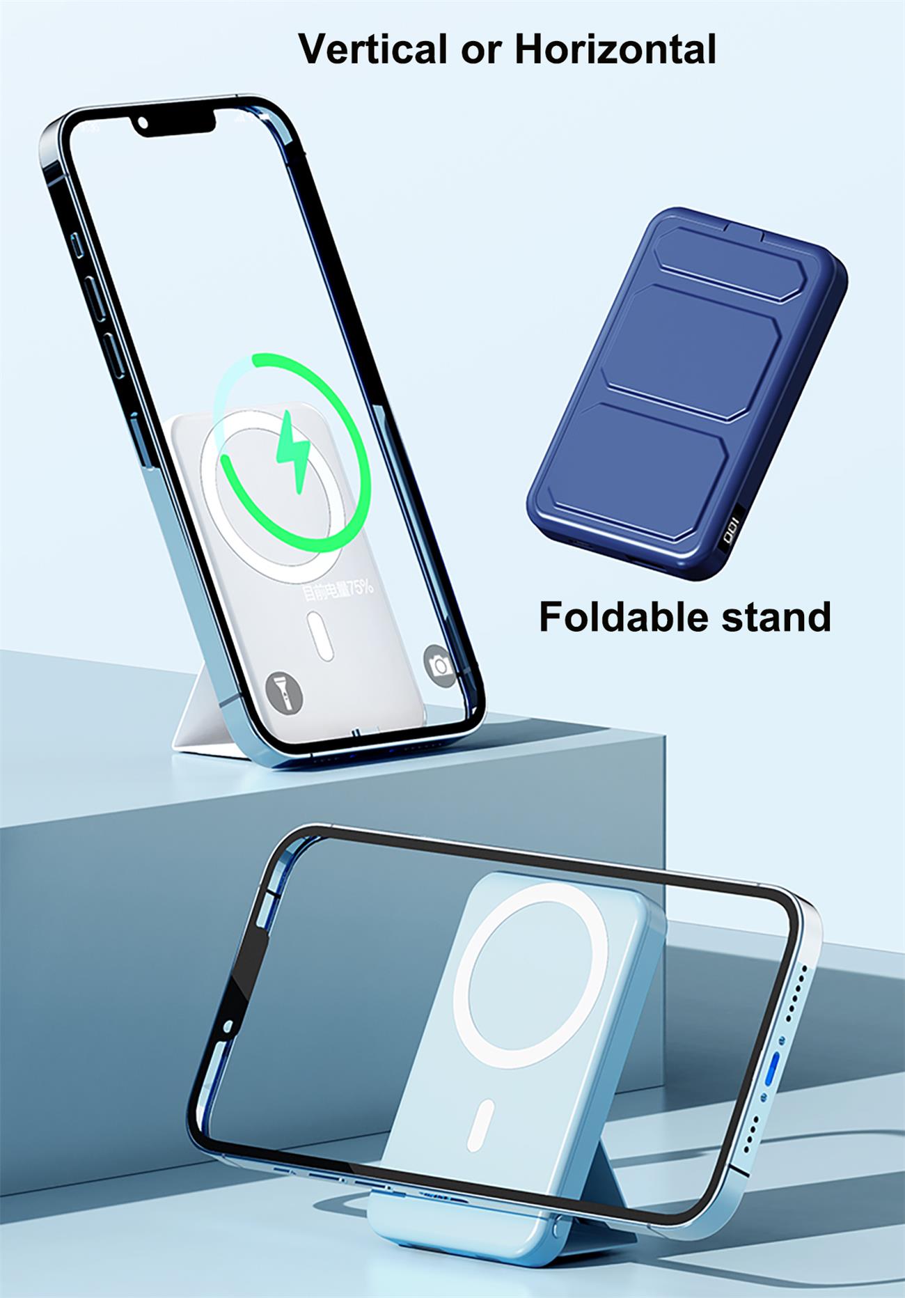 Magnetic Wireless Power Bank Foldable Stand 5000-10000-20000 mAh