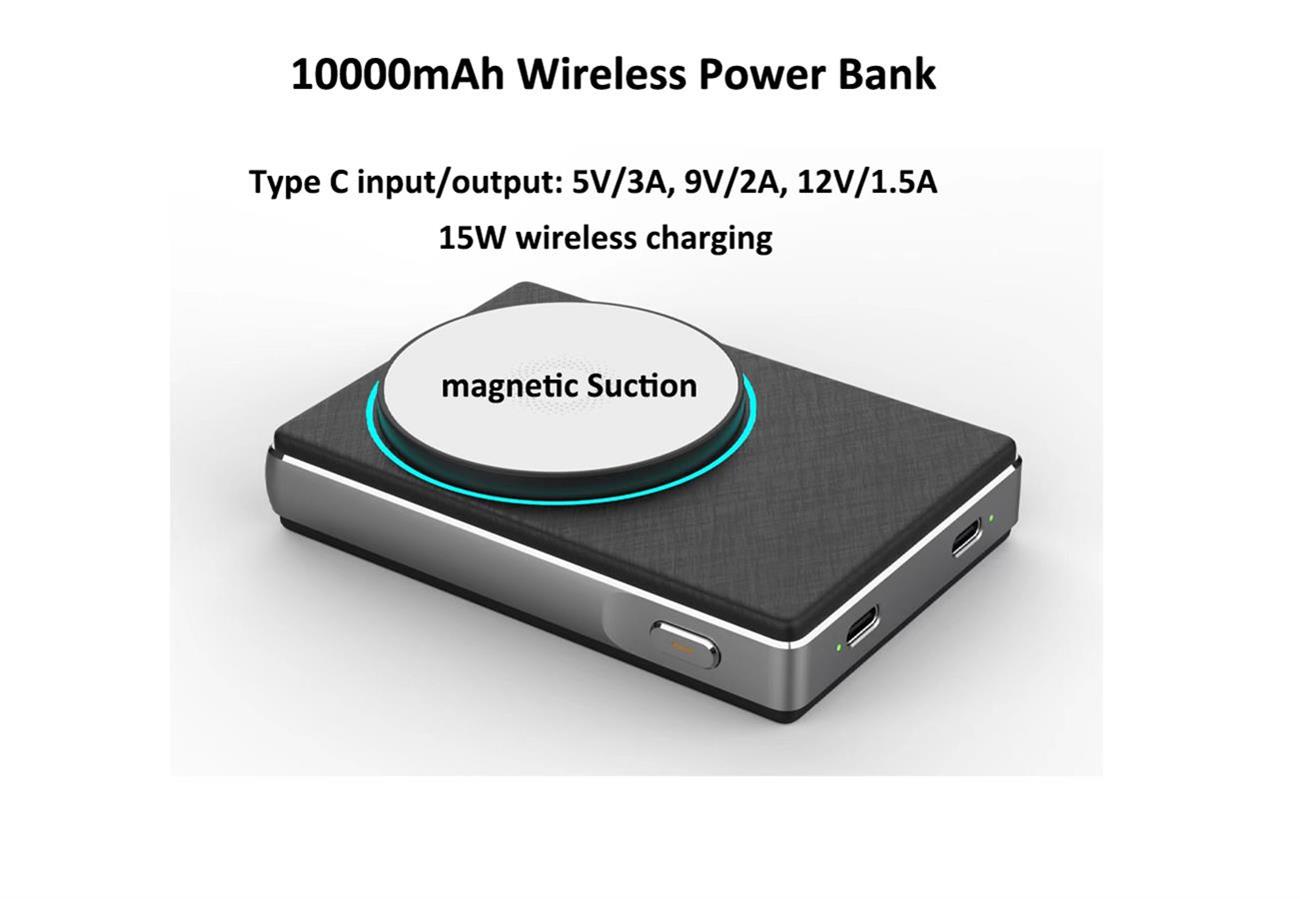 Magnetic Wireless Power Bank  10000 Mah Type C