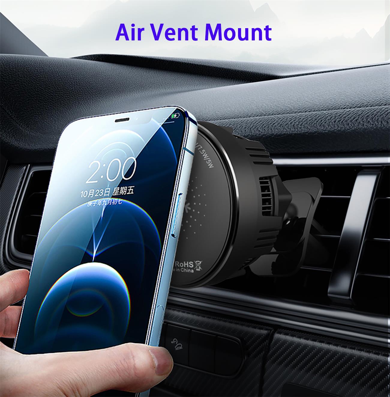 Qi2 Magnetic Wireless Car Charger With Semiconductor cooling