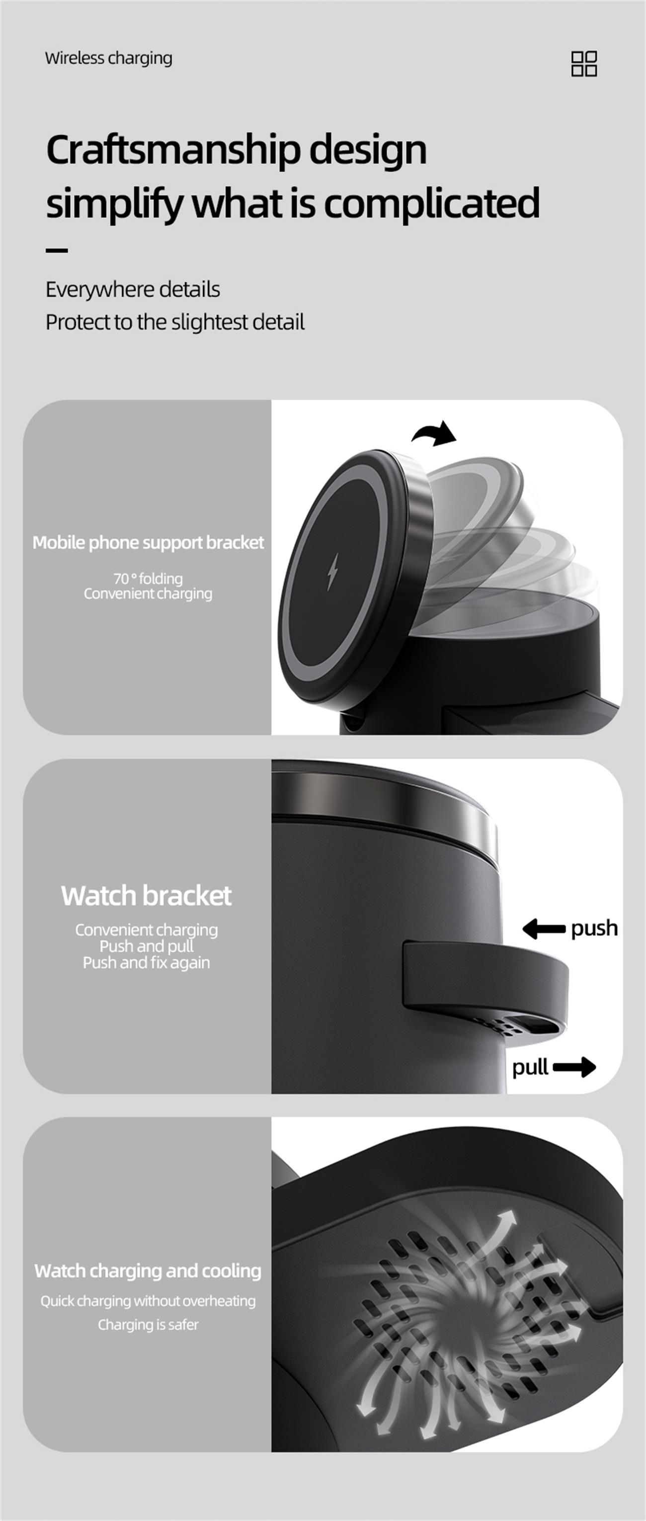 Qi2 Magnetic Wireless Charger Foldable 4 In 1 For Iphone Apple Watch Airpod