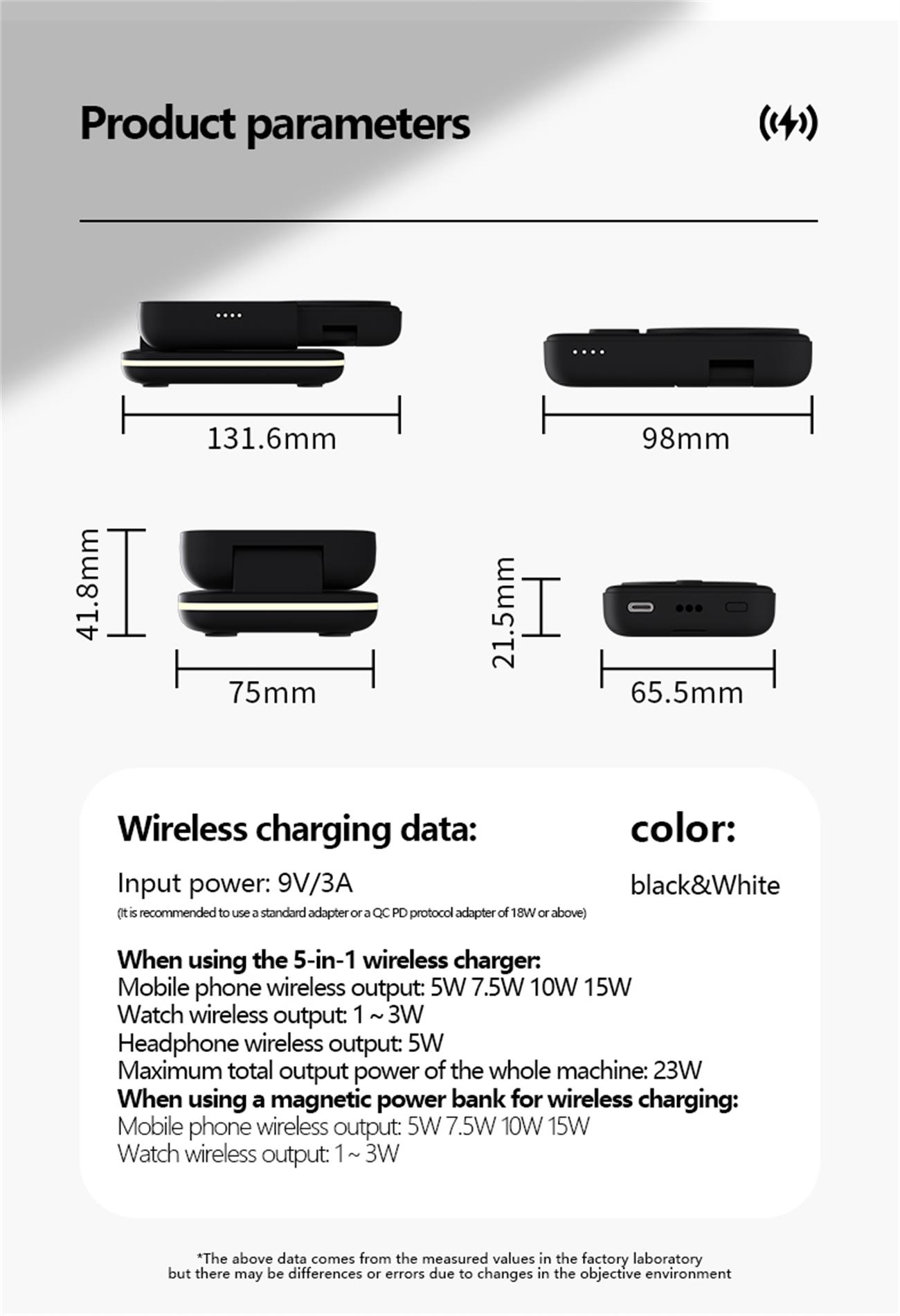 3 In 1 Magnetic Wireless Power Bank  5000 Mah Type C Detachable