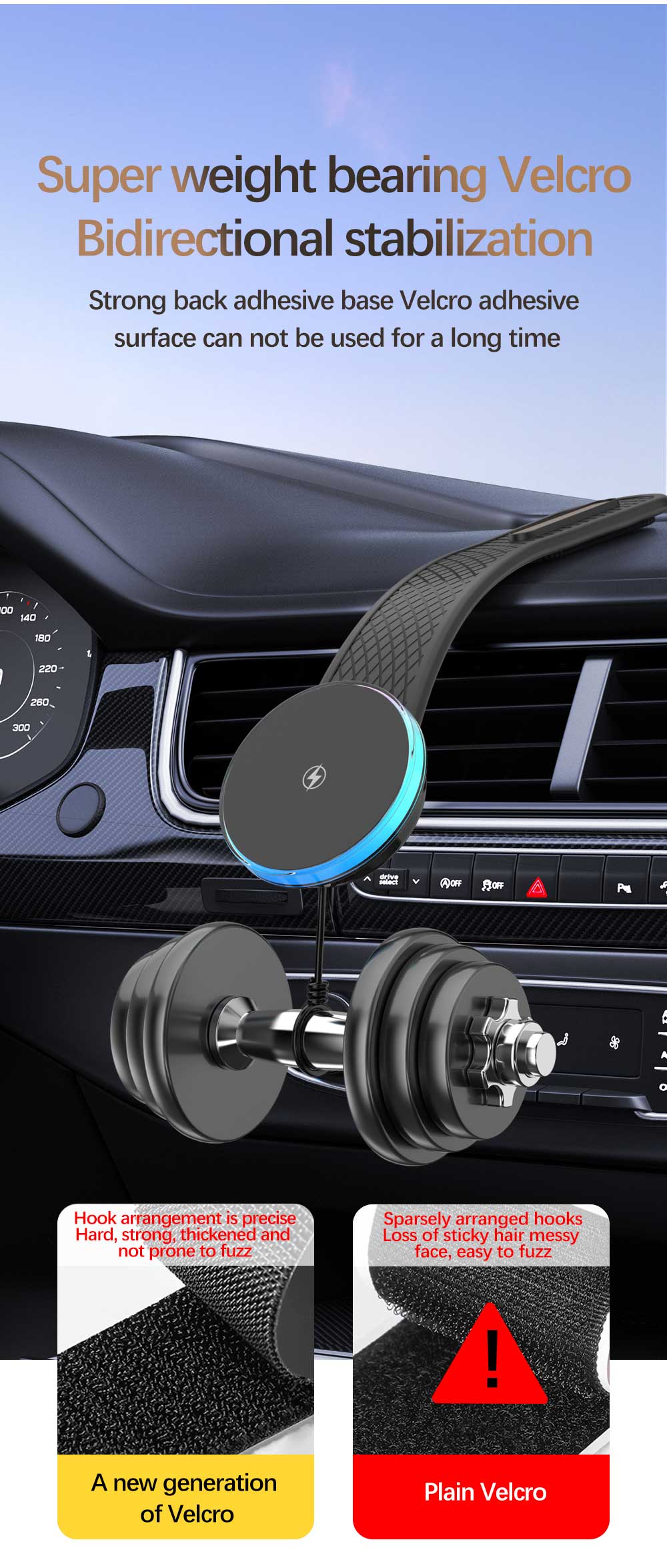 Qi2 Magnetic Wireless Car Charger Bendable Holder