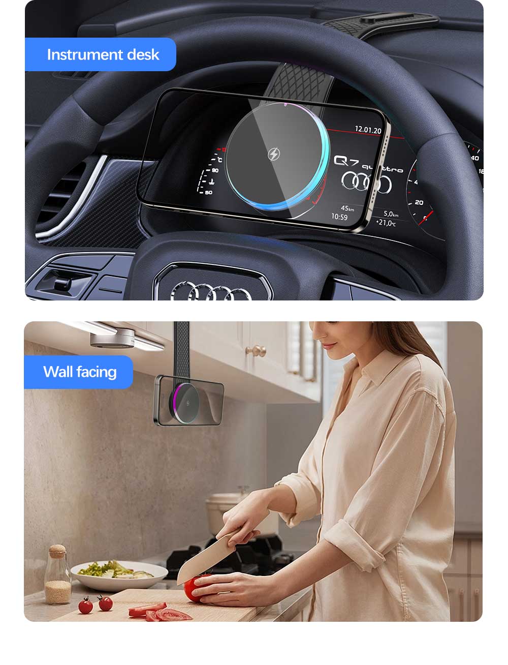 Qi2 Magnetic Wireless Car Charger Bendable Holder