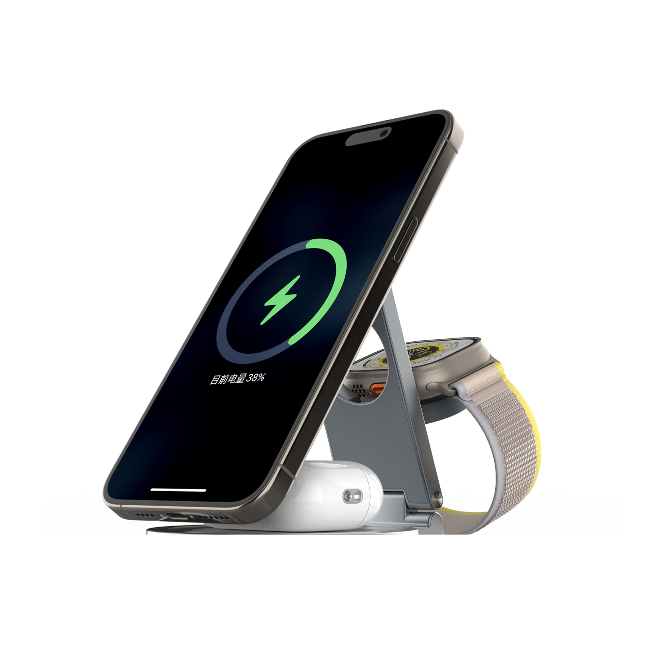 Qi2 Magnetic Wireless Charger Foldable 3 In 1 For Iphone Apple Watch Airpod