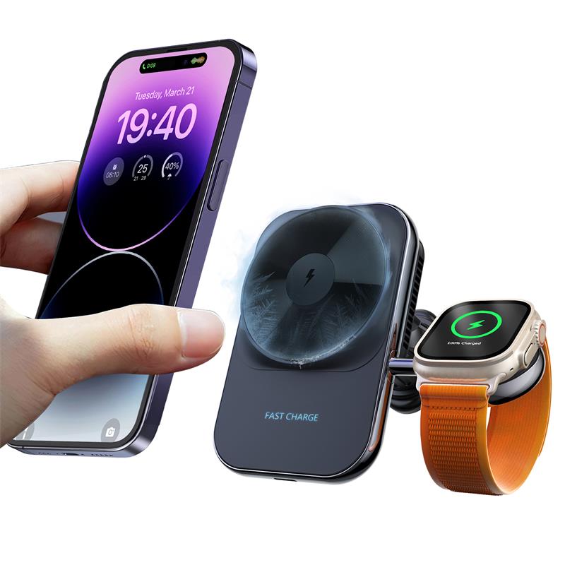 Semi-conductor cooling Magnetic Wireless Car Charger 2 In 1