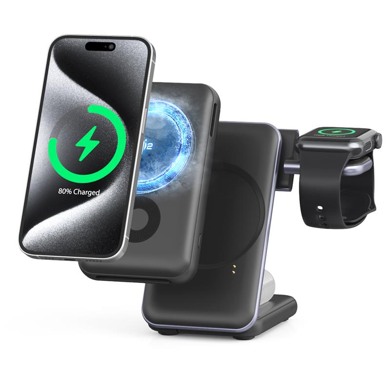 Semi-conductor Cooling Qi2 Magnetic Wireless Power Bank 10000mah With Foldable Stand