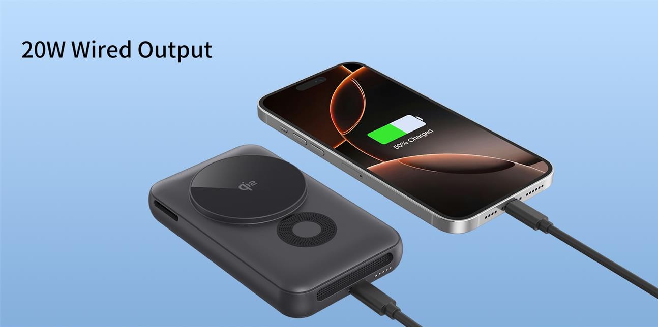 Semi-conductor Cooling Qi2 Magnetic Wireless Power Bank 10000mah With Foldable Stand