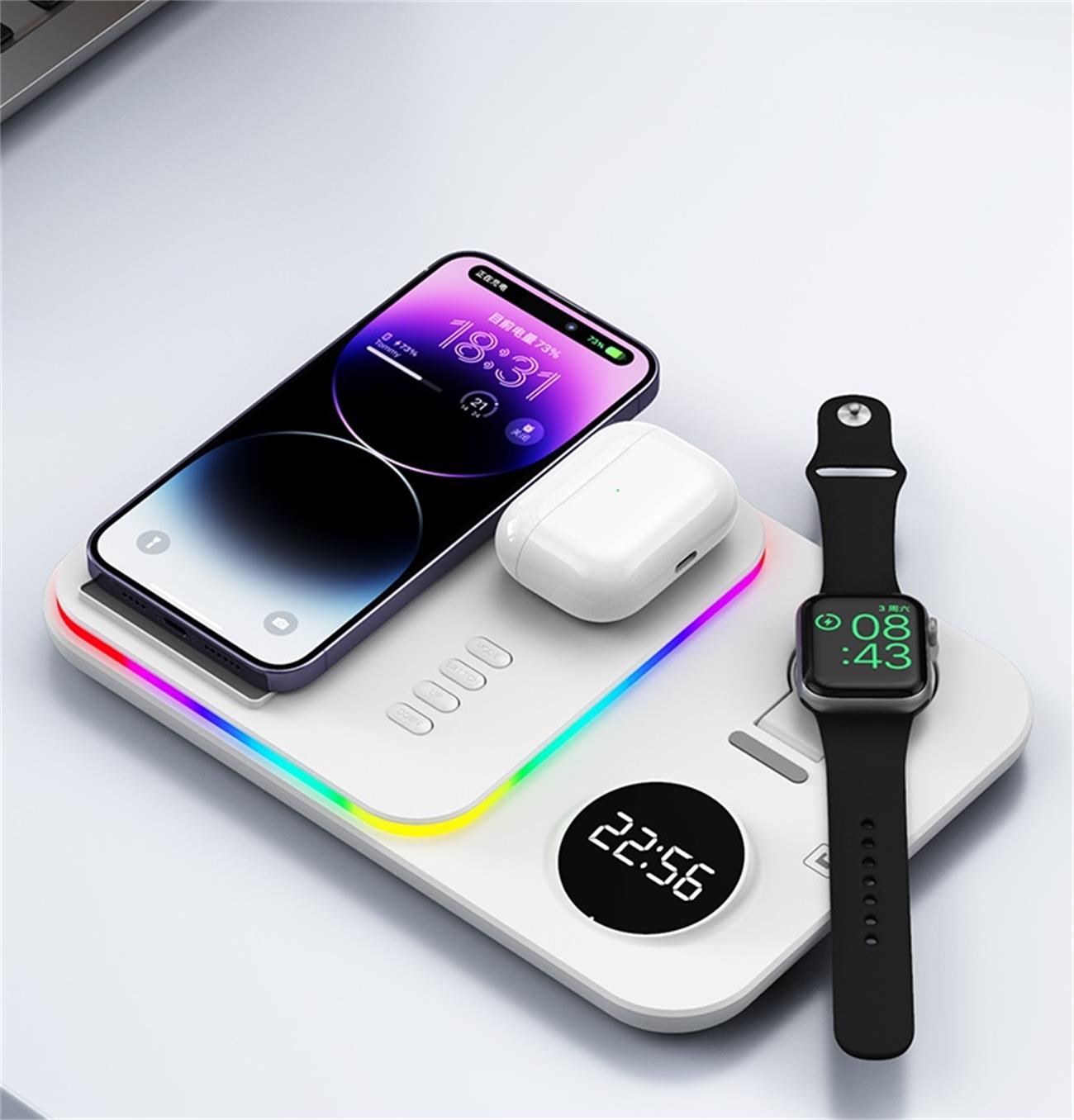 Multifunctional Wireless Charger Foldable 6 In 1 With Display