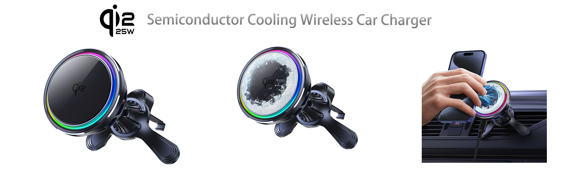 Qi2.2 Semiconductor Cooling Wireless Car Charger
