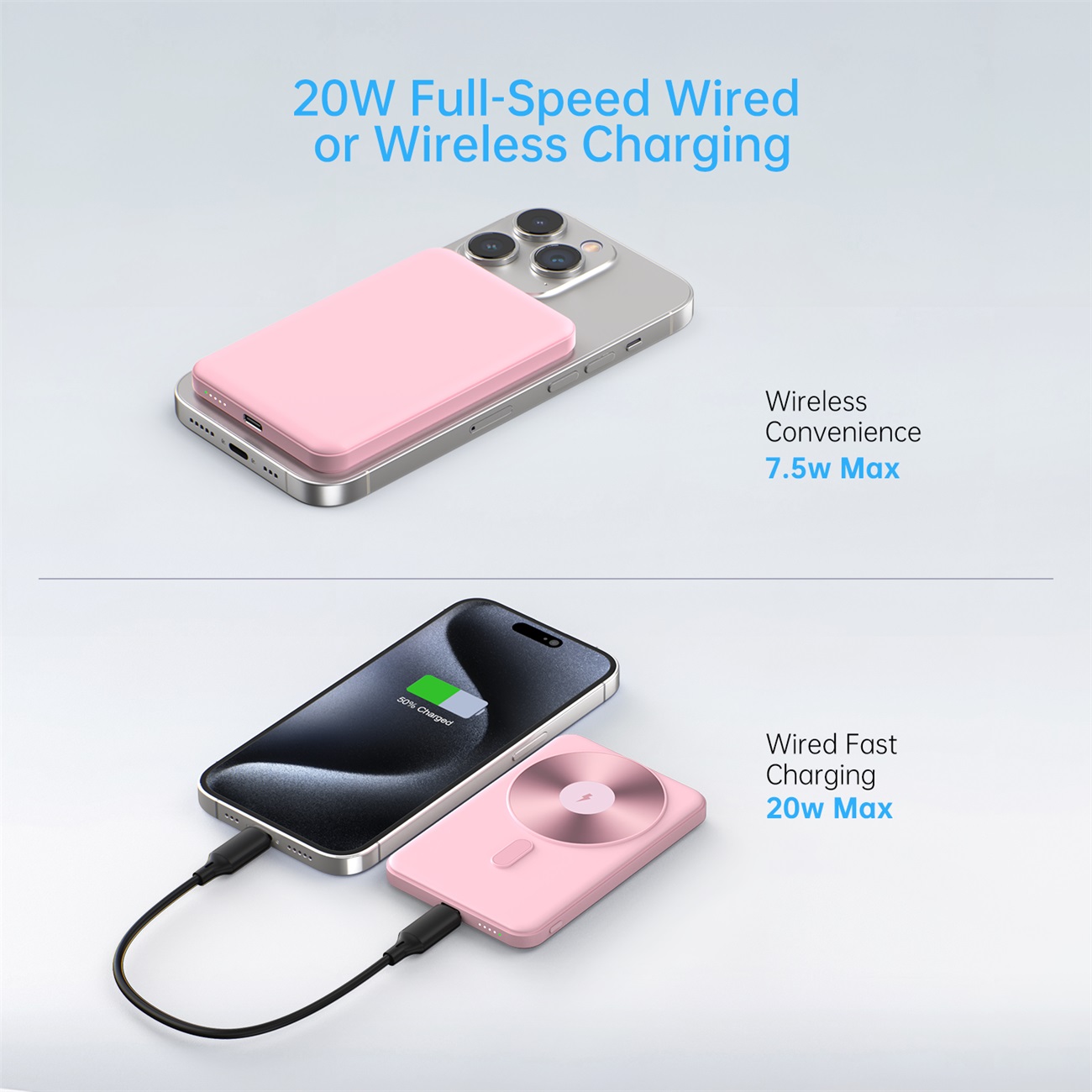 Slim Magnetic Wireless Power Bank  5000mah