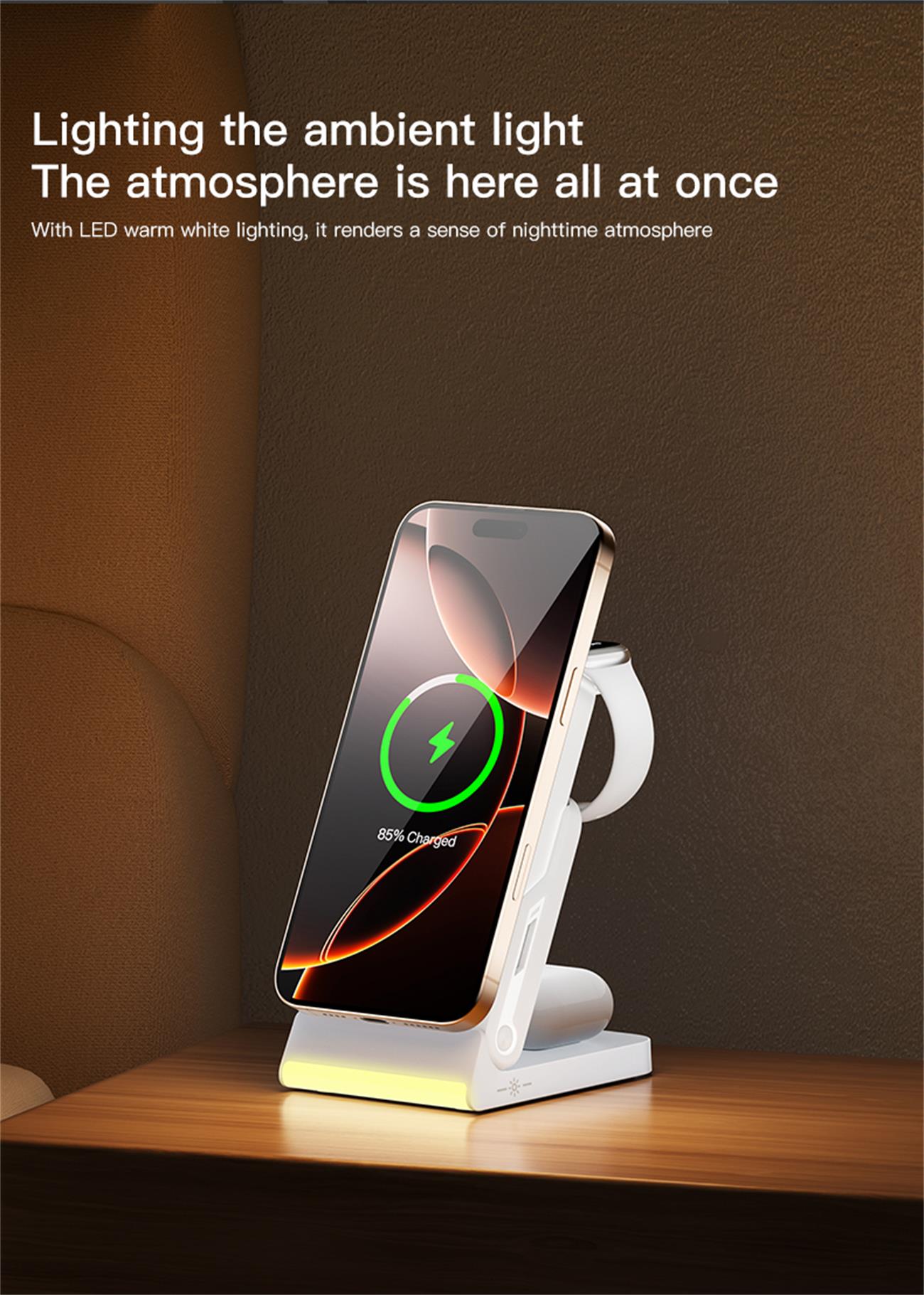3 In 1 Magnetic Wireless Power Bank  10000 Mah Type C Detachable