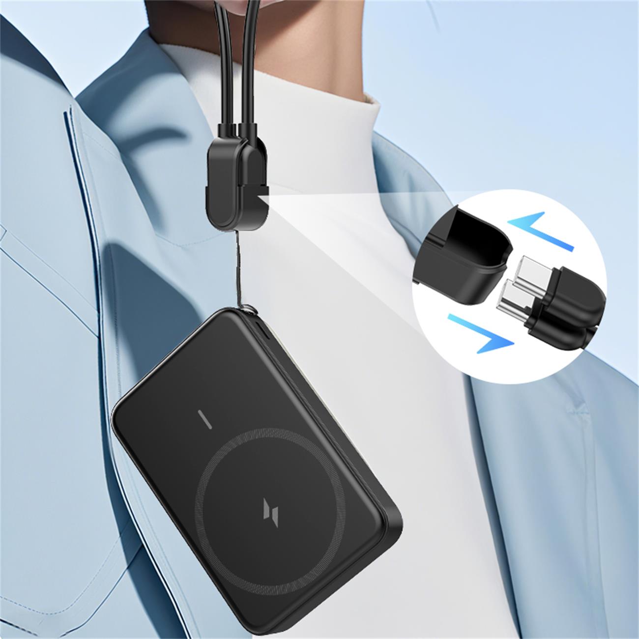 Qi2 Magnetic Wireless Power Bank 10000mah With Foldable Stand