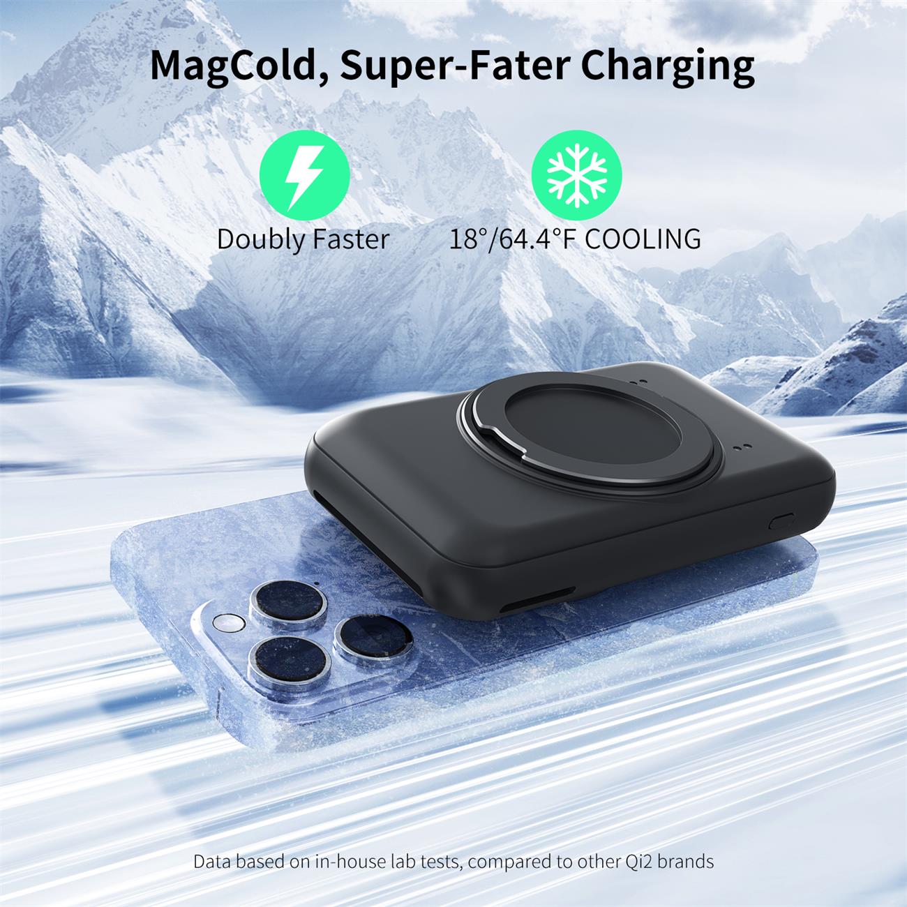 Semi-conductor Cooling Qi2 Magnetic Wireless Power Bank 10000mah With Foldable Stand