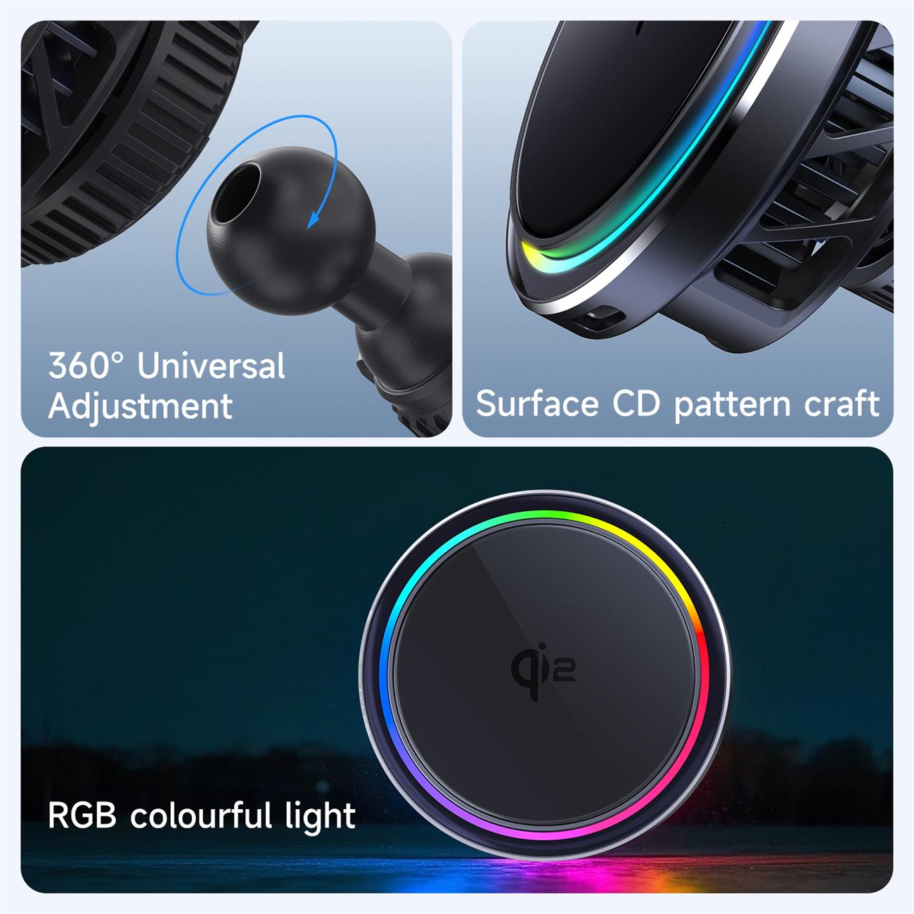 Qi2.2 Semi-conductor Cooling Magnetic Wireless Car Charger 2 In 1